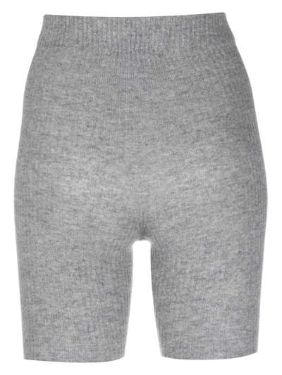 Shop Laneus High-waisted Cashmere Cycle Shorts In Grey