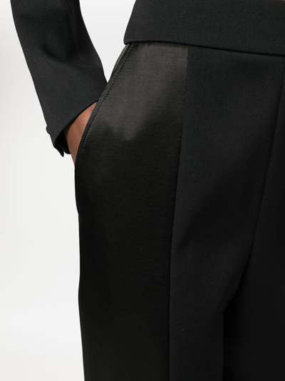 Shop Lanvin Tuxedo Straight-leg Trousers In Black