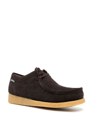 Shop Sebago Koala Lace-up Suede Loafers In Brown