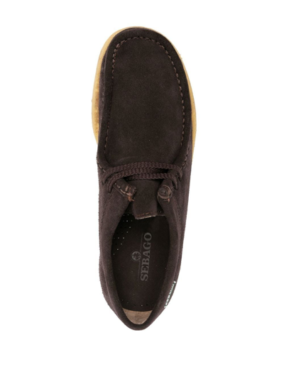 Shop Sebago Koala Lace-up Suede Loafers In Brown