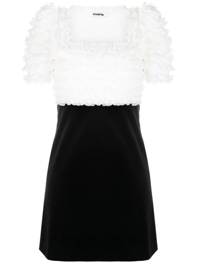 Shop Vivetta Ruffle-detail Minidress In Black