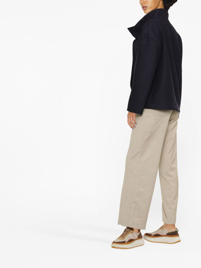 Harris Wharf London Double-breasted Wool Jacket In Blue