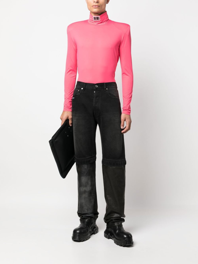 VTMNTS BLEACH-PANEL STRAIGHT-LEG JEANS 