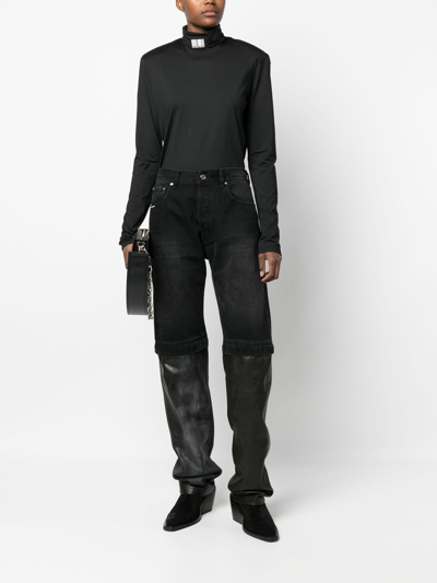 VTMNTS BLEACH-PANEL STRAIGHT-LEG JEANS 