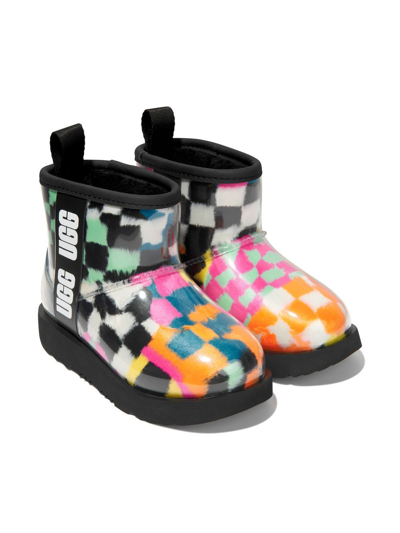 UGG® Black & Multicolor Checkerboard Classic Clear Mini Checks Boot, Best  Price and Reviews