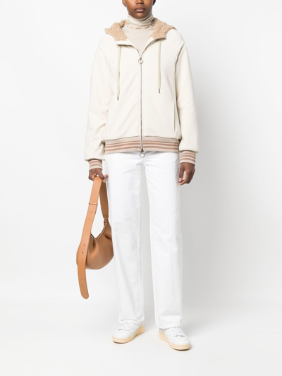 Eleventy Drawstring-hood Zipped-up Bomber Jacket In Neutrals
