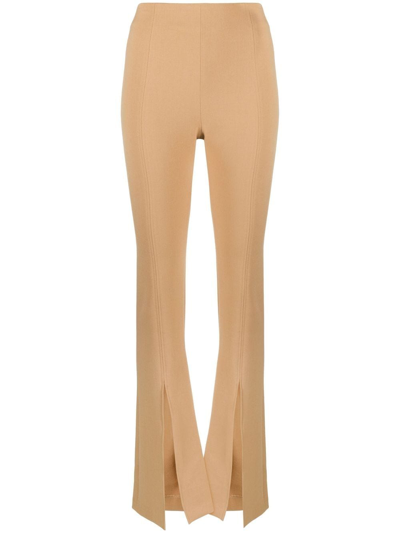 Amen Ruched Cropped Satin Shirt In Neutrals