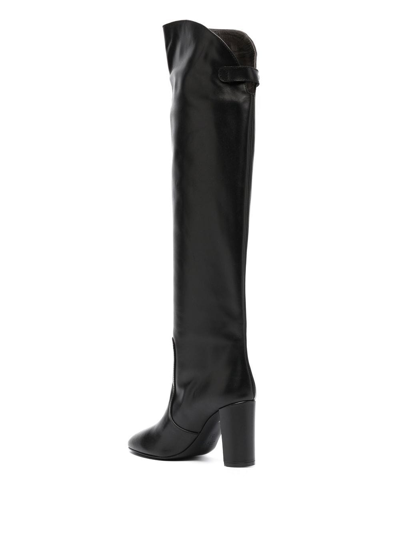 Shop Via Roma 15 Leather Knee-length Boots In Black