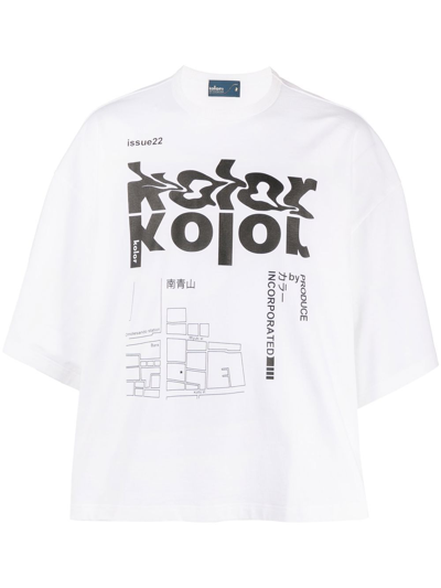 Shop Kolor Logo-print Short-sleeved T-shirt In White