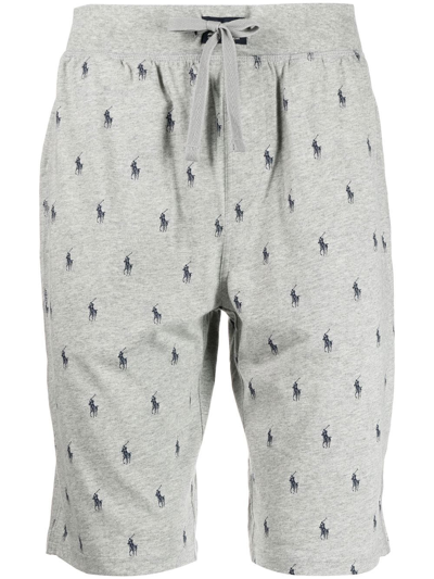 Polo Ralph Lauren Polo Pony-printed Drawstring Shorts In Grey | ModeSens
