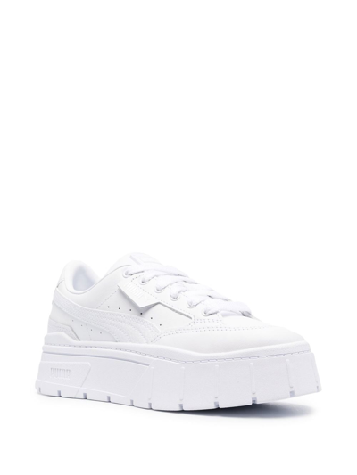 Puma Women's Mayze Classic Platform Low Top Sneakers In White/white |  ModeSens