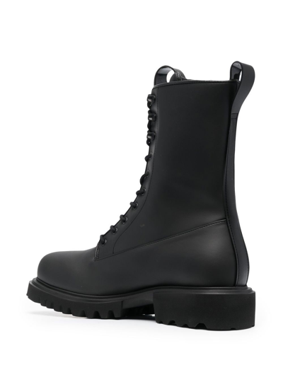 Shop Rains Show Lace-up Combat Boots In Black