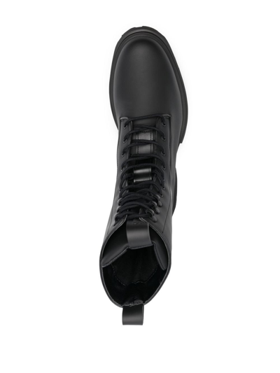 Shop Rains Show Lace-up Combat Boots In Black