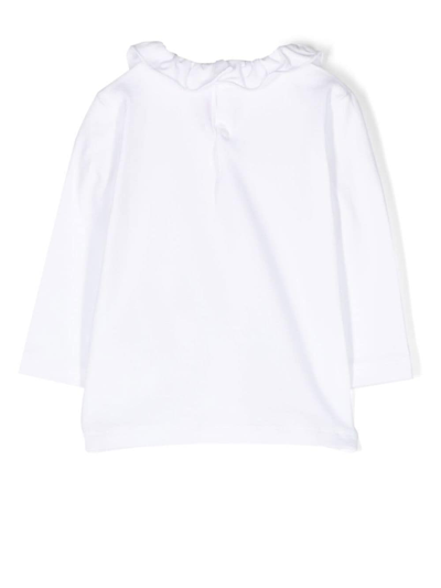 Il Gufo Ruffled-collar Long-sleeve Top In White