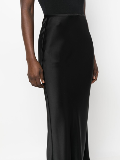 V:pm Atelier Satin-finish Flared Midi Skirt In Black