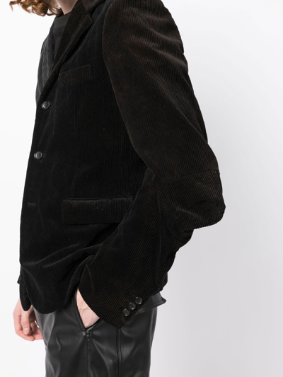 Shop Black Comme Des Garçons Single-breasted Corduroy Blazer In Black