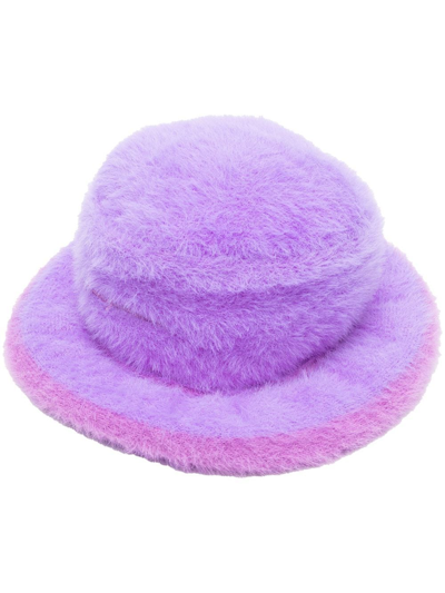 Shop Jacquemus Le Bob Neve Bucket Hat In Purple