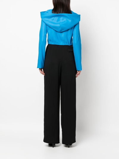 Shop Supriya Lele Cut-out Hooded Jacket In Blue