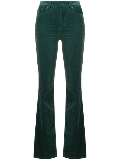 Shop 7 For All Mankind Lisha Flared Bootcut Trousers In Green