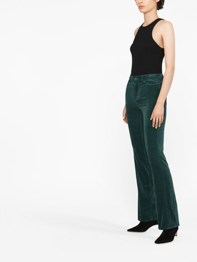 Shop 7 For All Mankind Lisha Flared Bootcut Trousers In Green