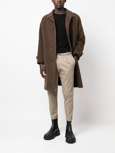 Shop Hevo Single-breasted Coat In Brown