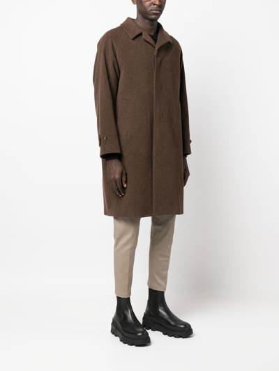 Shop Hevo Single-breasted Coat In Brown