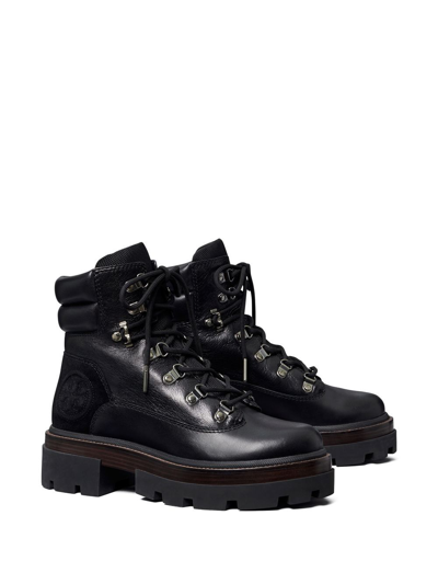 Shop Tory Burch Miller Lug Hiker Boots In Black