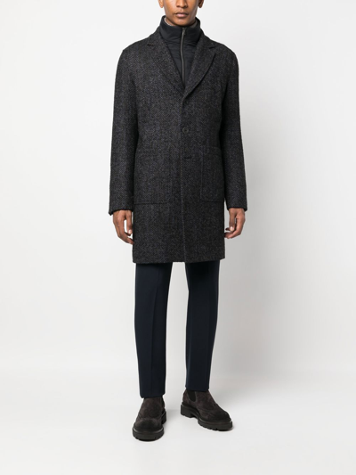 Herno Nottingham Ecoage Layered Coat In Black