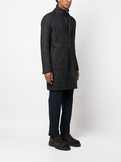 Herno Nottingham Ecoage Layered Coat In Black