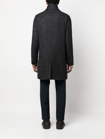Herno Nottingham Ecoage Layered Coat In Black
