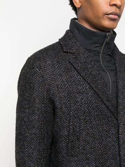 Herno Nottingham Ecoage Layered Coat In Black
