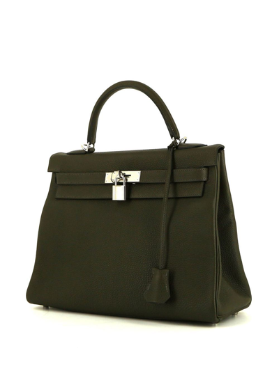 Pre-owned Hermes 2021  Kelly 32 Bag In Green