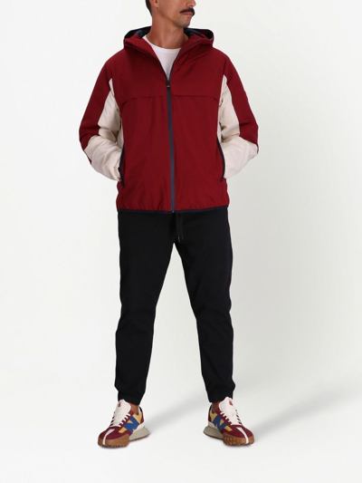 Shop Tommy Hilfiger Two-tone Padded Hooded Jacket In Red