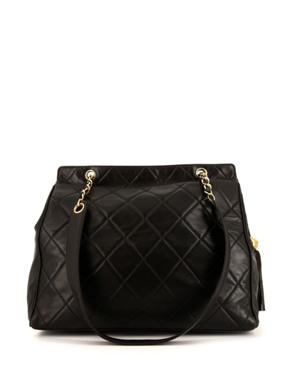 Pre-owned Chanel 1996 Quilted Leather Bag In Black