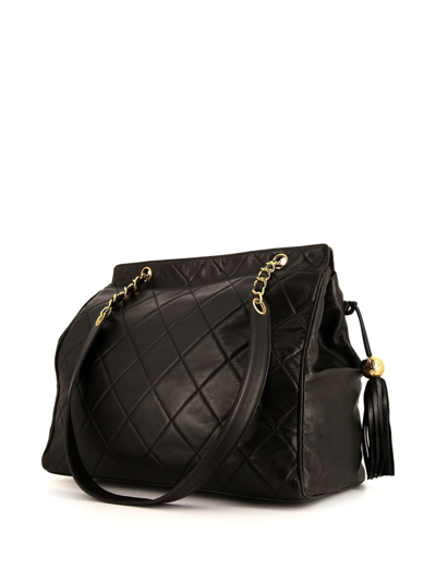 Pre-owned Chanel 1996 Quilted Leather Bag In Black