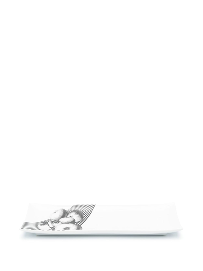 Fornasetti Face-print Rectangular Tray In White