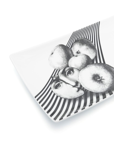 Fornasetti Face-print Rectangular Tray In White