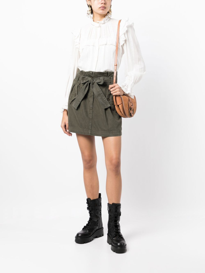 Shop Twinset Belted Mini Skirt In Green