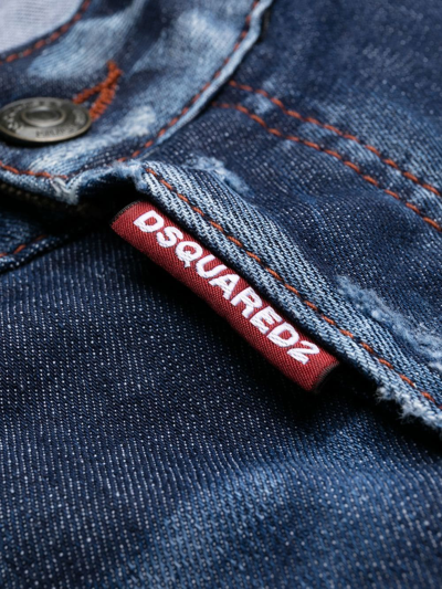 Shop Dsquared2 Cropped Denim Jeans In Blue