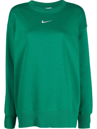 Shop Nike Phoenix Oversized Fleece Sweatshirt In Green