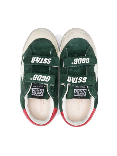 Shop Golden Goose Superstar Touch-strap Sneakers In Green