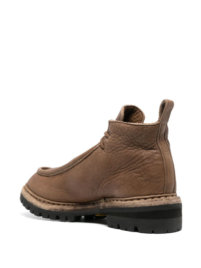 Shop Guidi Lace-up Leather Boots In Brown