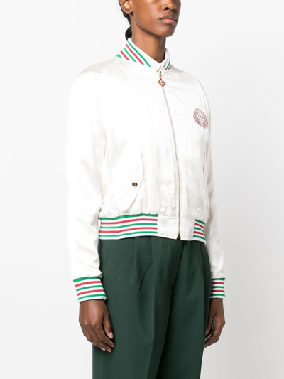 Shop Casablanca Embleme De Cygne Souvenir Jacket In White