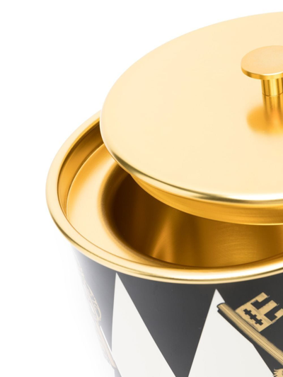 Fornasetti Chiavi Oro E Rombi Ice Bucket In Black