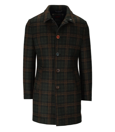 Shop Bob Colin Green Checkered Coat In Verde