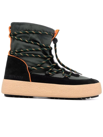 Shop Moon Boot Mtrack Sport Khaki Boots In Kaki+orange
