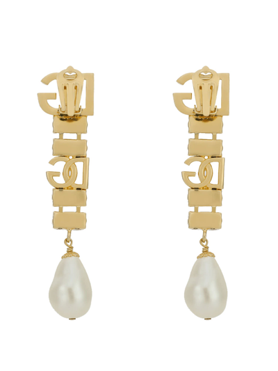 Shop Dolce & Gabbana Clip-on Dangle Earrings In Oro