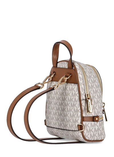 Shop Michael Michael Kors Rhea Mini Backpack In Beige