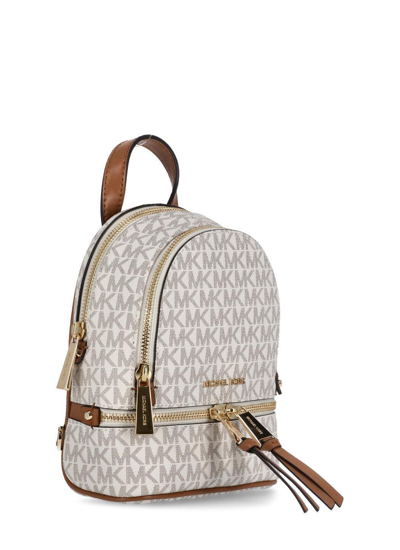 Shop Michael Michael Kors Rhea Mini Backpack In Beige