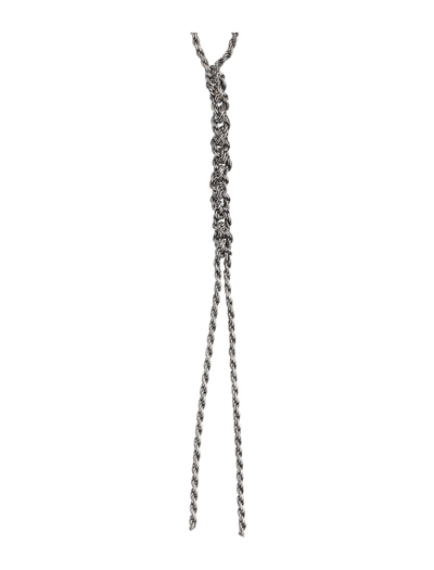 Shop Emanuele Bicocchi Crochet Y-shaped Necklace In Silver